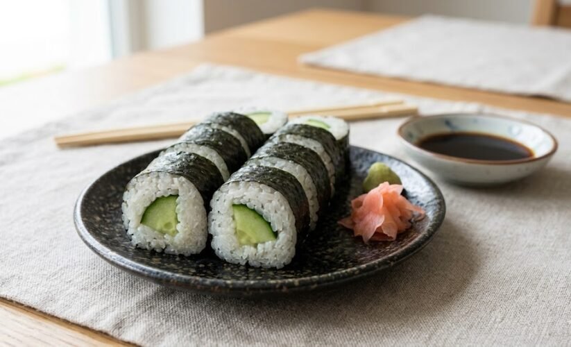 cucumber wrapped sushi rolls healthy