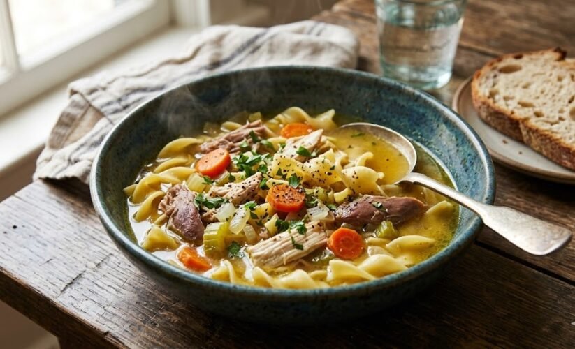 chicken noodle soup bowl