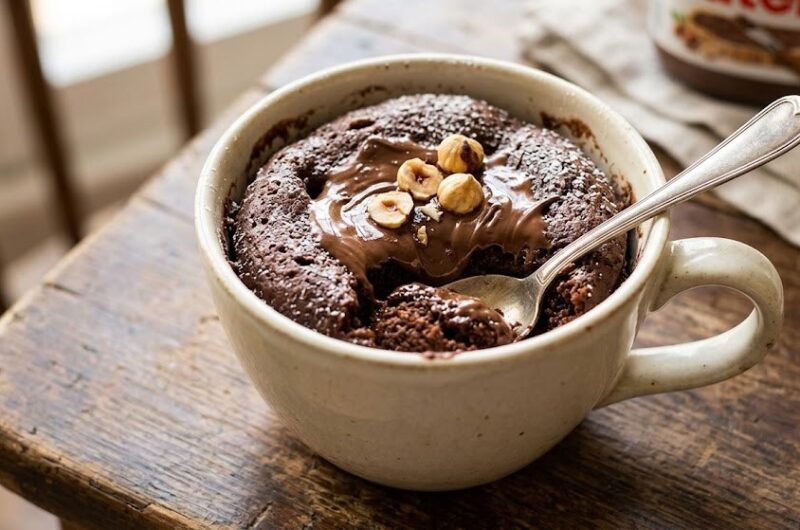 Nutella Chocolate Mug Cake For One