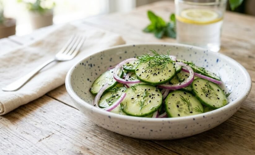 fresh cucumber salad bowl