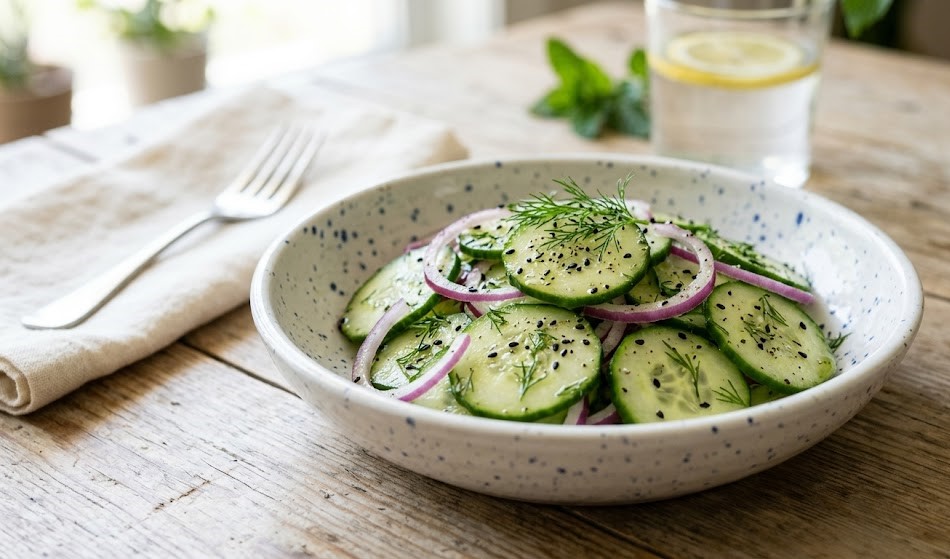 fresh cucumber salad bowl