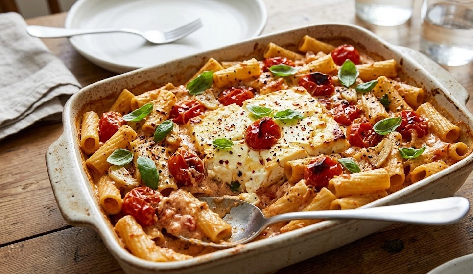 baked feta pasta dish