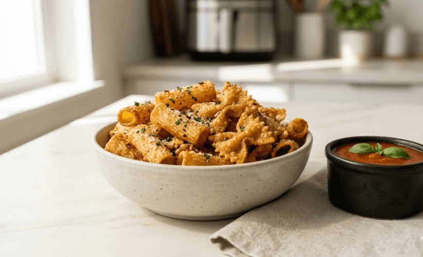 Make crispy air fryer pasta chips