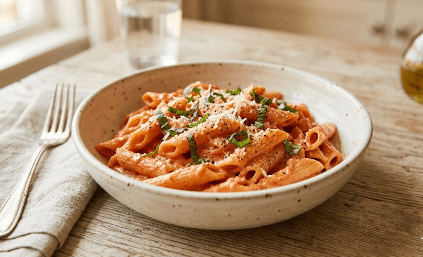 Make easy pink sauce pasta at home