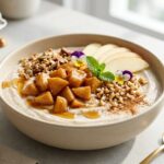 high protein apple pie yogurt bowl,