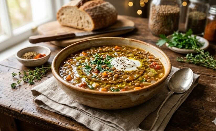 lentil soup bowl