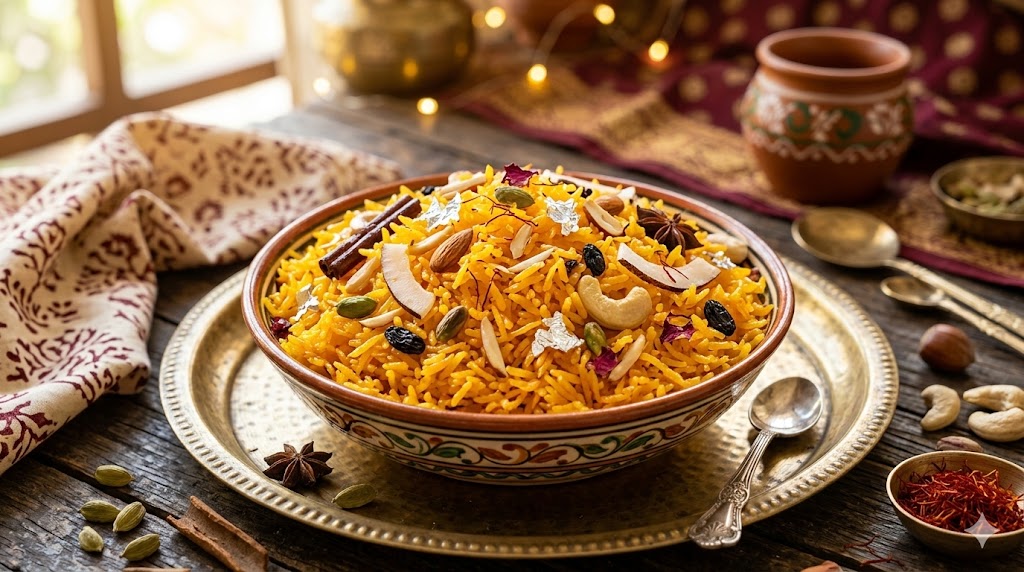 Meethe Chawal Recipe | Zarda Pulao (Indian Sweet Rice)