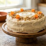 eggless carrot cake slice moist texture,
