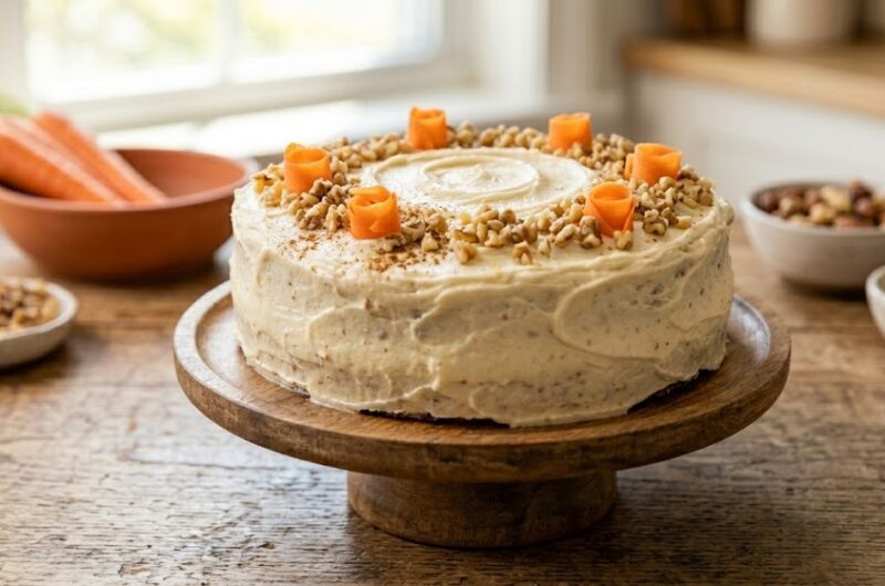 Eggless Carrot Cake Recipe