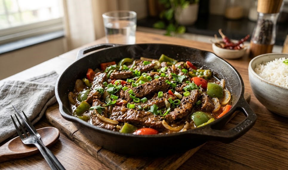 beef stir fry with bell peppers,