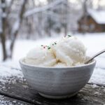 homemade snow ice cream dessert