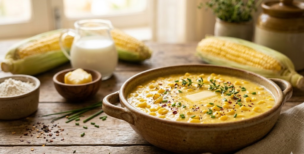 homemade creamed corn side dish