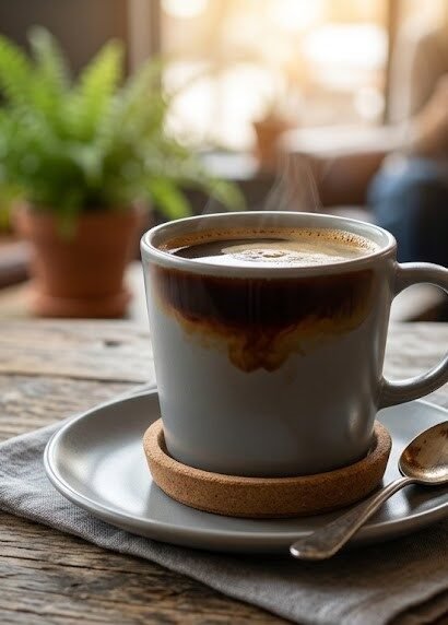 red eye coffee cup close up