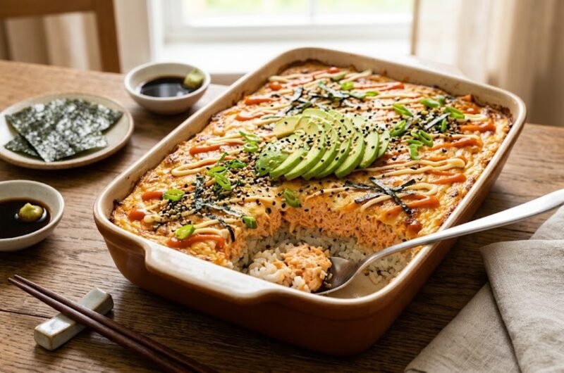 Salmon Sushi Bake