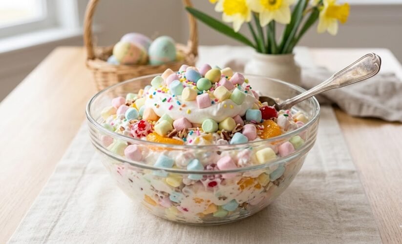 easter fluff salad pastel marshmallows