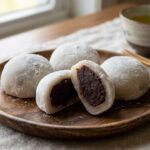 red bean mochi japanese dessert close up