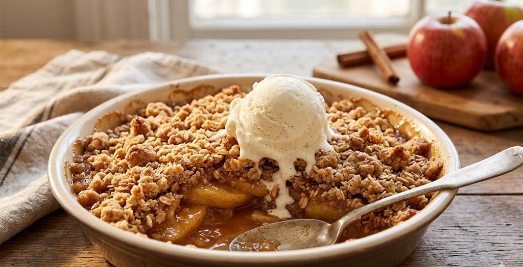 baked apple crisp with oats