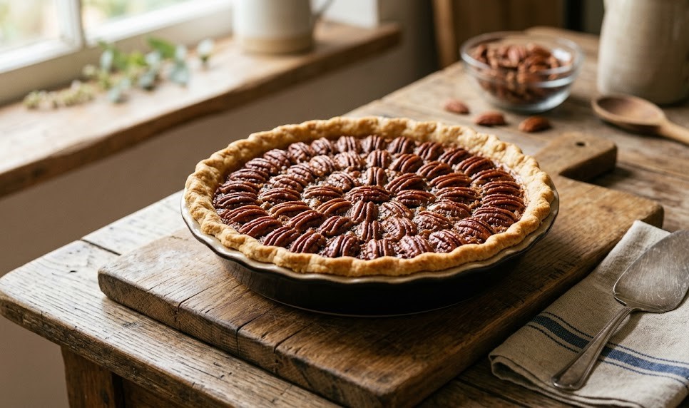 pecan pie close up