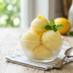 homemade lemon sorbet bowl