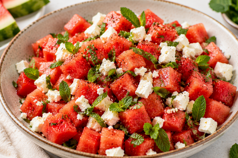 Watermelon Salad with Feta & Mint
