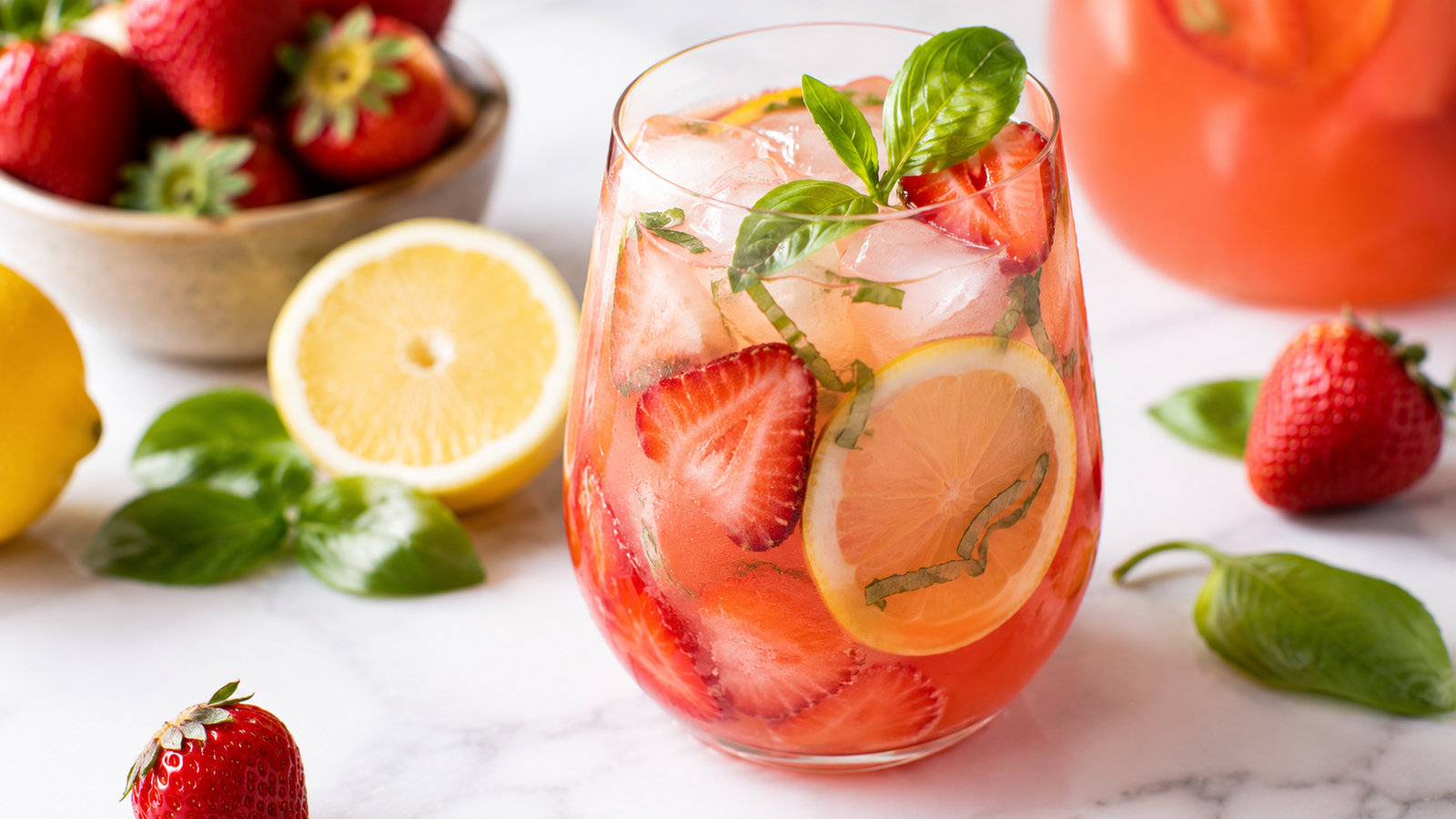 Easy Strawberry Basil Lemonade