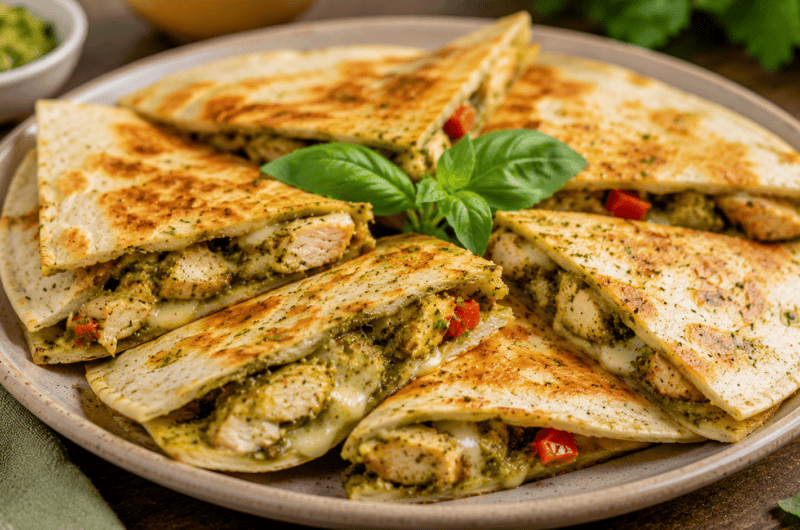 Pesto Chicken Quesadillas