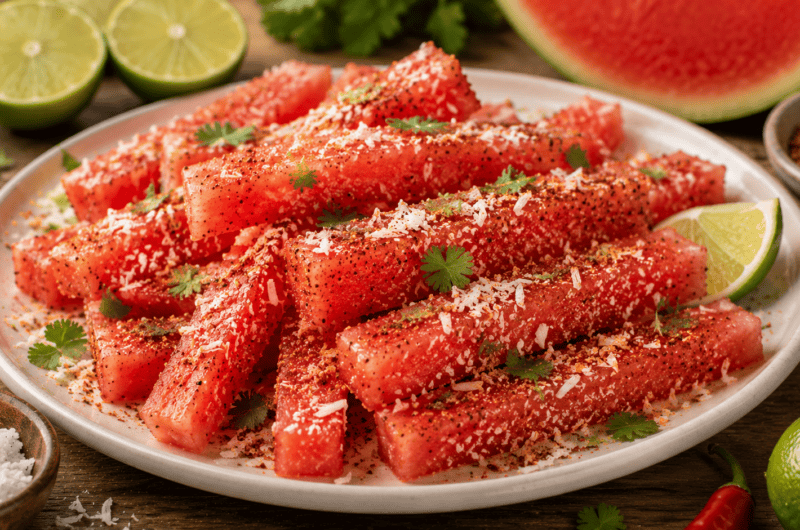 Watermelon Fries with Coconut Lime Dip