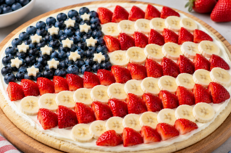 Flag Fruit Sugar Cookie Pizza Recipe