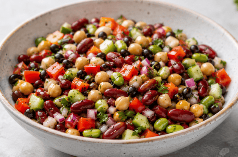 Dense Bean Salad (Protein-Packed Mediterranean Style)